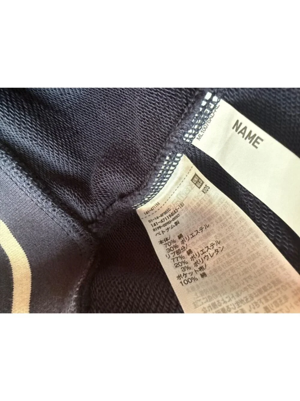 Uniqlo R varsity acadamia letterman jacket navy blue size 150